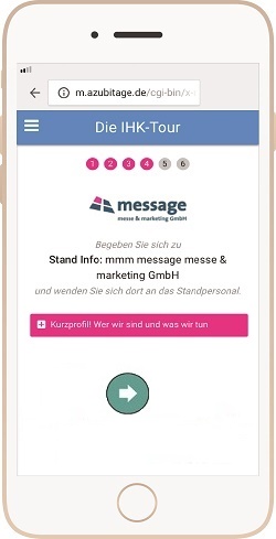 Anzeigendarstellung im Messeparcours Anzeigendarstellung im Messeparcours