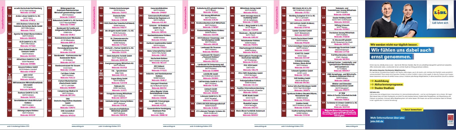 PDF | Beispiel Messe Flyer azubi- & studientage Koblenz 2018 mit Exklusiv-Anzeige auf Flyer Rückseite | Teil 2 PDF | Beispiel Messe Flyer azubi- & studientage Koblenz 2018 mit Exklusiv-Anzeige auf Flyer Rückseite | Teil 2